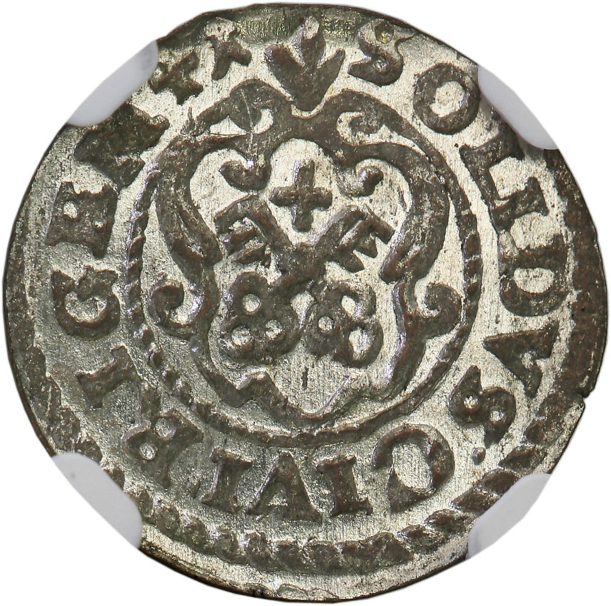 Inflanty, Ryga. Krystyna (1632-1654). Szeląg 1641, Ryga NGC MS64 (2 MAX)